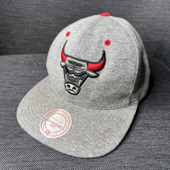 Mitchell & Ness Other - Mitchell & Ness Chicago Bulls Snapback Hat Baseball Cap Gray Bull Logo NBA NWT